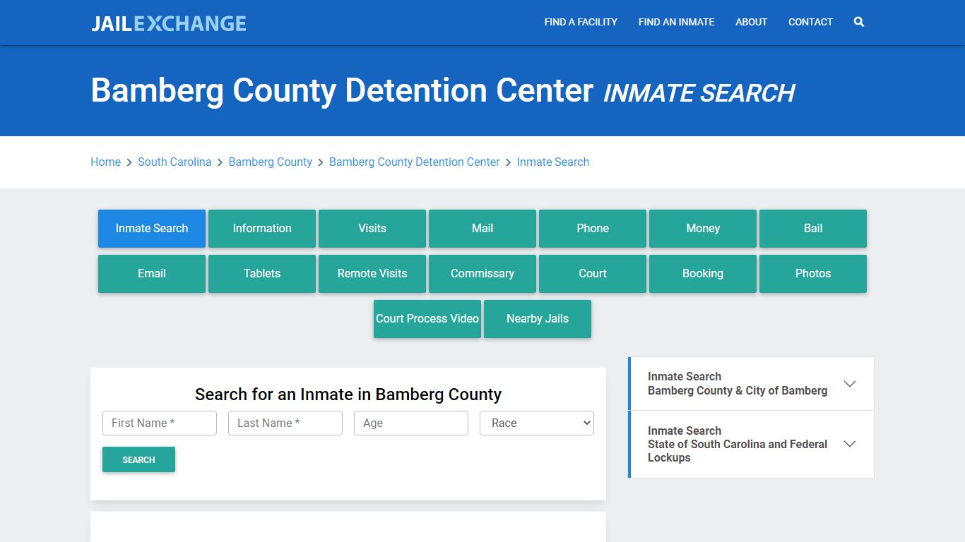 Bamberg County Detention Center Inmate Search - Jail Exchange