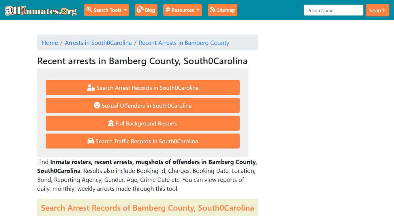 Recent arrests in Bamberg County, South Carolina | Mugshots, Rosters ...